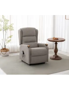 Merrin Lift and Rise Armchair with Limed Oak Handles  - Oatmeal