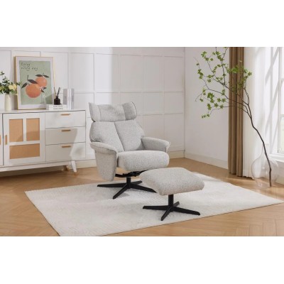Oldbury Swivel Leisure Chair with Footstool - Pearl Grey