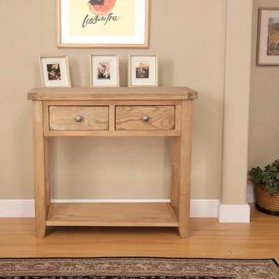 Melbourne 2 Drawer Console Table - Country Oak
