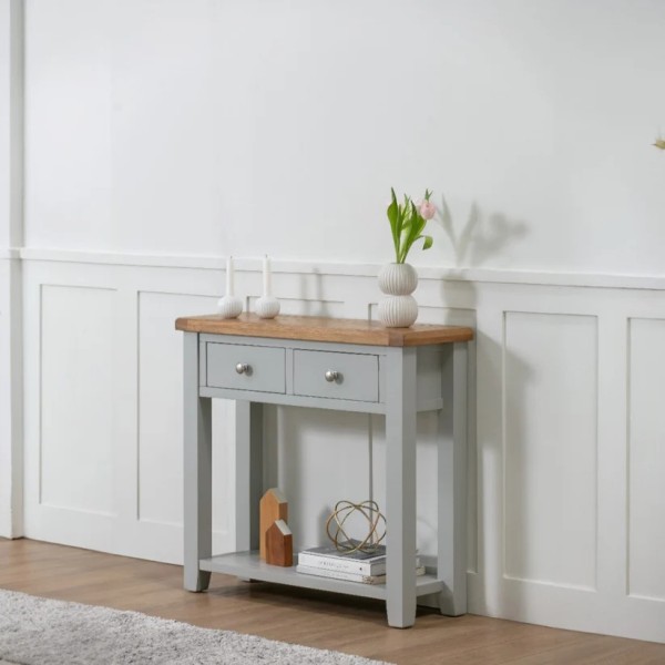 Melbourne 2 Drawer Console Table - French Grey