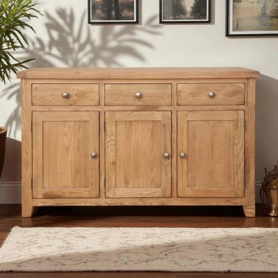 Melbourne 3 Door Sideboard - Country Oak