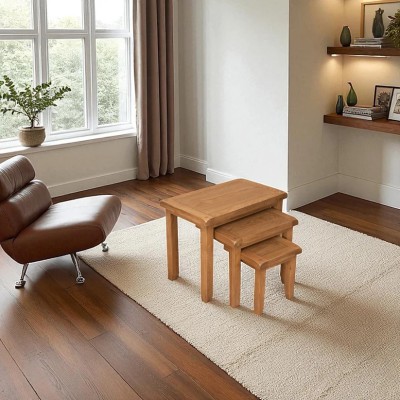 Melbourne Nest of 3 Tables - Country Oak