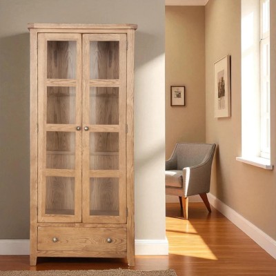 Melbourne Display Cabinet - Country Oak