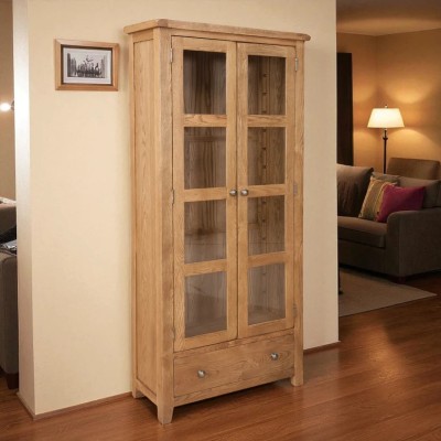 Melbourne Display Cabinet - Country Oak