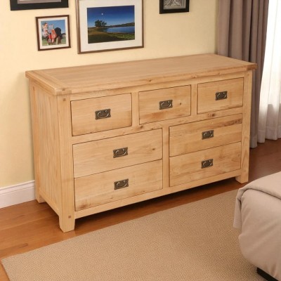 Melbourne 7 Drawer Wide Chest  - Country Oak