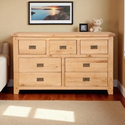 Melbourne 7 Drawer Wide Chest  - Country Oak