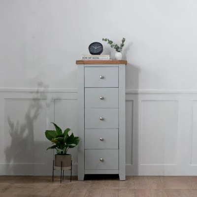Melbourne 5 Drawer Tallboy - French Grey