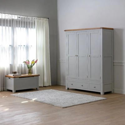 Melbourne 3 Door 2 Drawer Wardrobe - French Grey