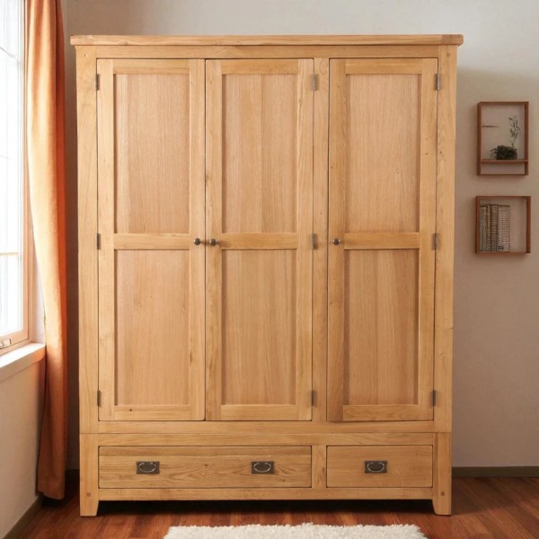 Melbourne 3 Door 2 Drawer Wardrobe - Country Oak