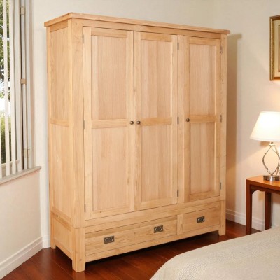 Melbourne 3 Door 2 Drawer Wardrobe - Country Oak