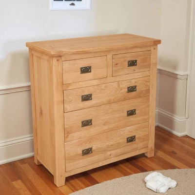 Melbourne 2 Over 3 Drawer Chest - Country Oak