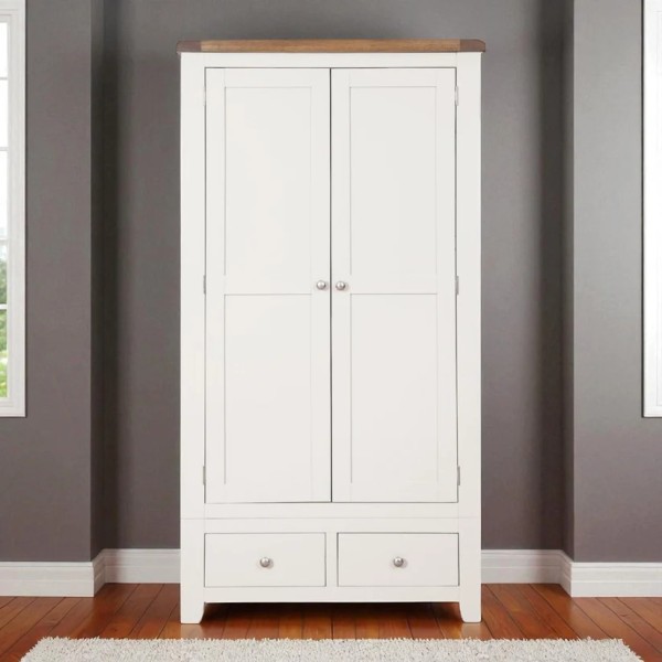 Melbourne 2 Door 2 Drawer Wardrobe - White