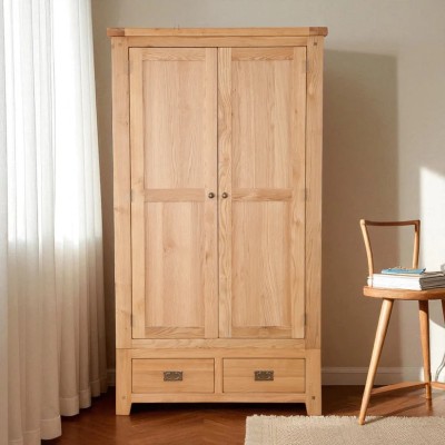 Melbourne 2 Door 2 Drawer Wardrobe - Country Oak