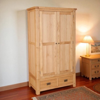 Melbourne 2 Door 2 Drawer Wardrobe - Country Oak