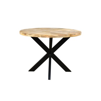 Arga Sunburst 1.4m Round Dining Table - Light Mango Oak