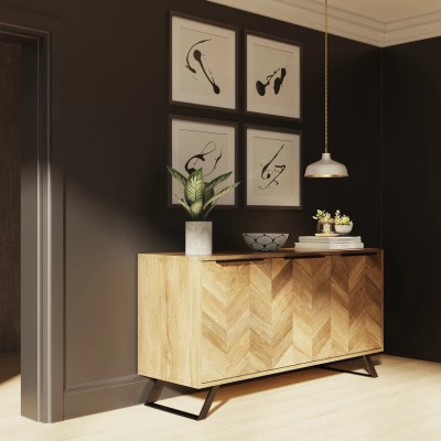 Arga 3 Door Sideboard - Light Mango Oak