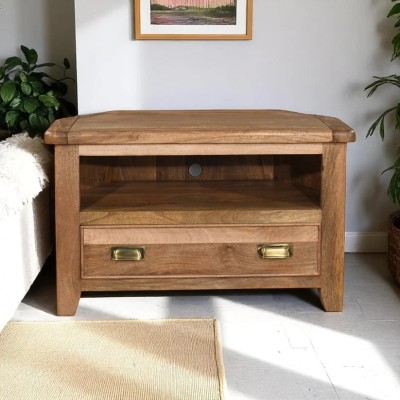 Dorset Corner TV Unit - Smoked Oak Finish
