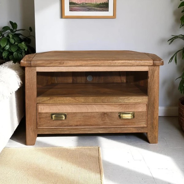 Dorset Corner TV Unit - Smoked Oak Finish
