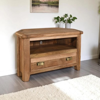 Dorset Corner TV Unit - Smoked Oak Finish