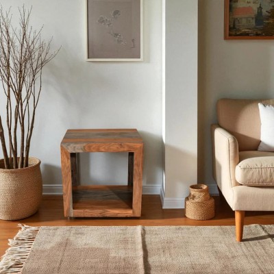 Cube Goa 1 Hole Shelving Unit - Dark Grey Stain and Rosewood Finish