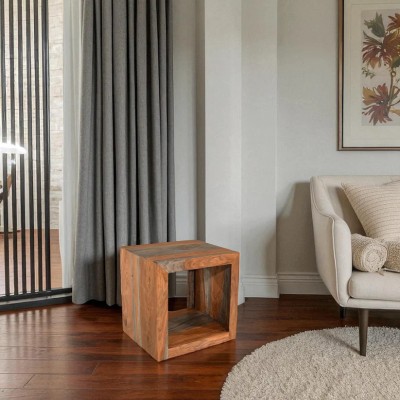 Cube Goa 1 Hole Shelving Unit - Dark Grey Stain and Rosewood Finish