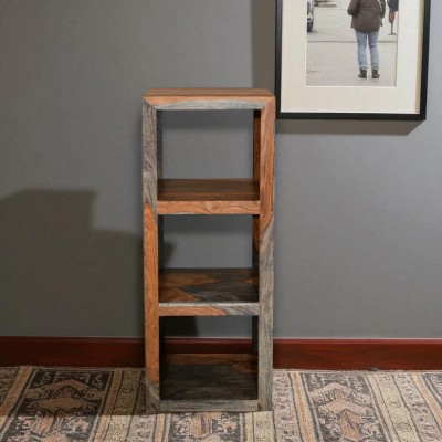 Cube Goa 3 Hole Shelving Unit - Dark Grey Stain and Rosewood Finish