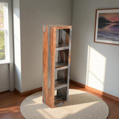 Cube Goa 4 Hole Shelving Unit - Dark Grey Stain and Rosewood Finish
