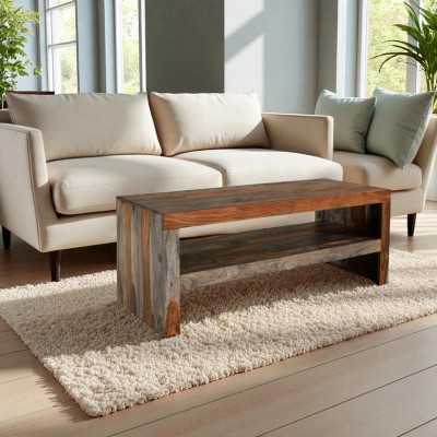 Cube Goa Coffee Table - Dark Grey Stain and Rosewood Finish