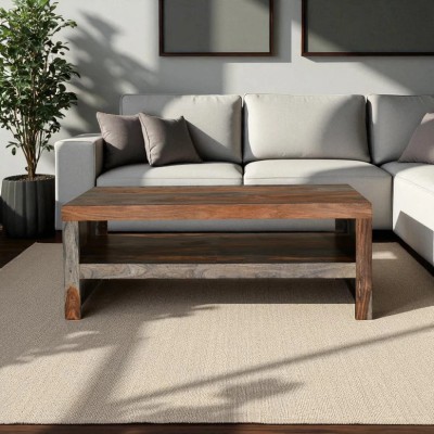 Cube Goa Coffee Table - Dark Grey Stain and Rosewood Finish
