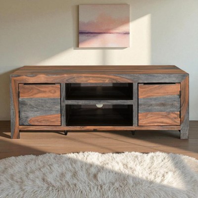 Cube Goa TV Unit - Dark Grey Stain and Rosewood Finish