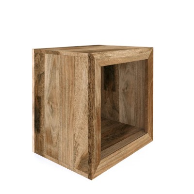 Cube Mango 1 Hole Shelving Unit - Natural Wood Finish