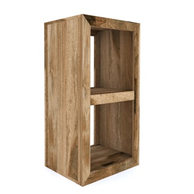Cube Mango 2 Hole Shelving Unit - Natural Wood Finish