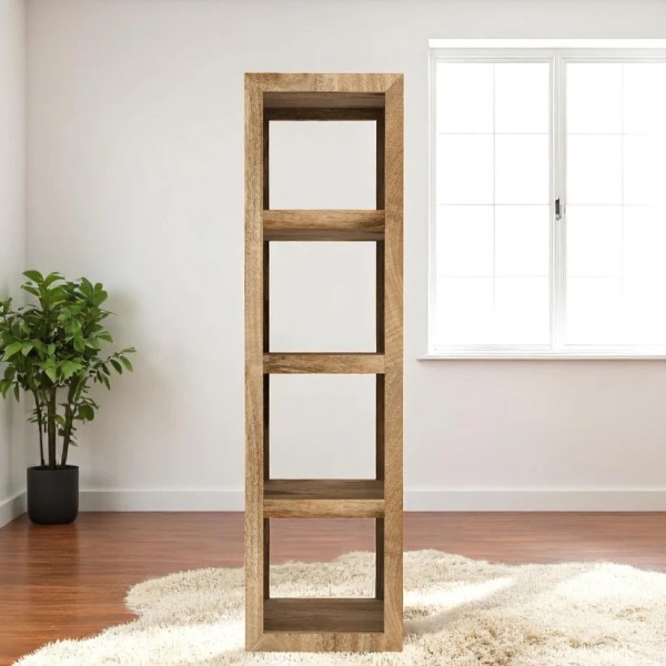 Cube Mango 4 Hole Shelving Unit - Natural Wood Finish