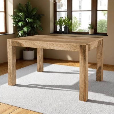 Cube Mango 1.35m Dining Table - Natural Wood Finish