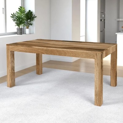 Cube Mango 1.75m Dining Table - Natural Wood Finish