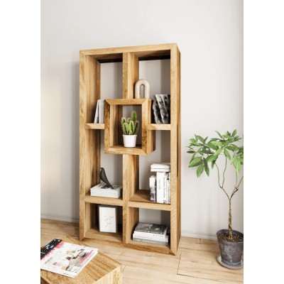 Cube Mango Display Unit - Natural Wood Finish