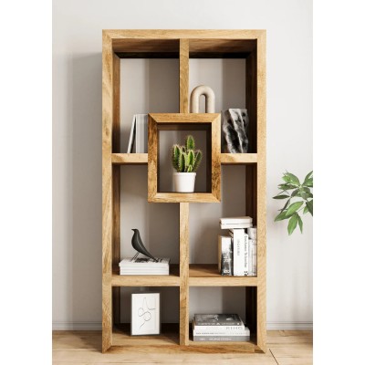 Cube Mango Display Unit - Natural Wood Finish