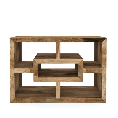 Cube Mango Yoga TV Unit - Natural Wood Finish