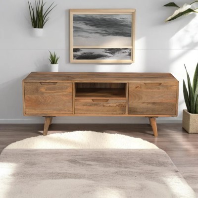Surya Large TV Unit - Mango Wood Finish