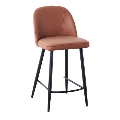 Maddox Bar Stool - Salmon with Black Legs