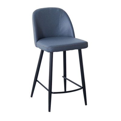 Maddox Bar Stool - Grey with Black Legs