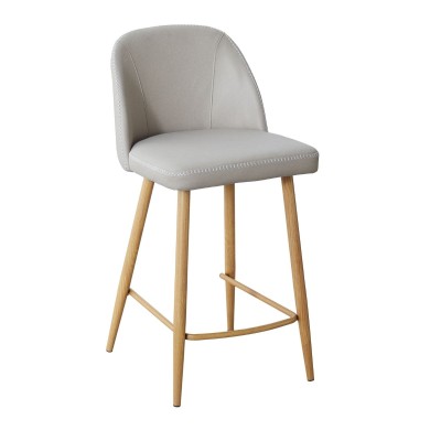 Maddox Bar Stool - Taupe with Oak Legs