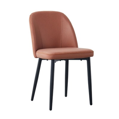 Maddox Dining Chair - Salmon with Black Legs
