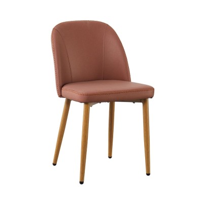 Maddox Dining Chair - Salmon with Oak Legs