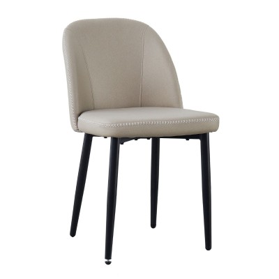 Maddox Dining Chair - Taupe with Black Legs