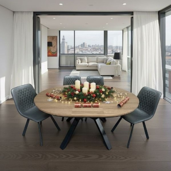Isla Round Extension Dining Table - Walnut