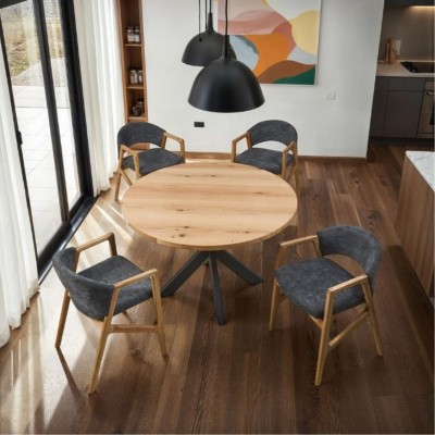 Davos 1.2m Round Dining Table - Oak