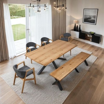 Davos Dining Bench - Oak