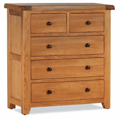 Lancaster 3+2 Drawer Chest - Solid Oak