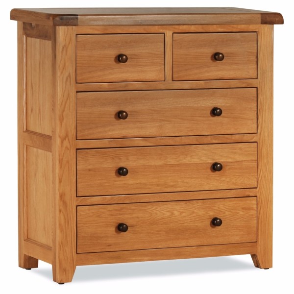 Lancaster 3+2 Drawer Chest - Solid Oak
